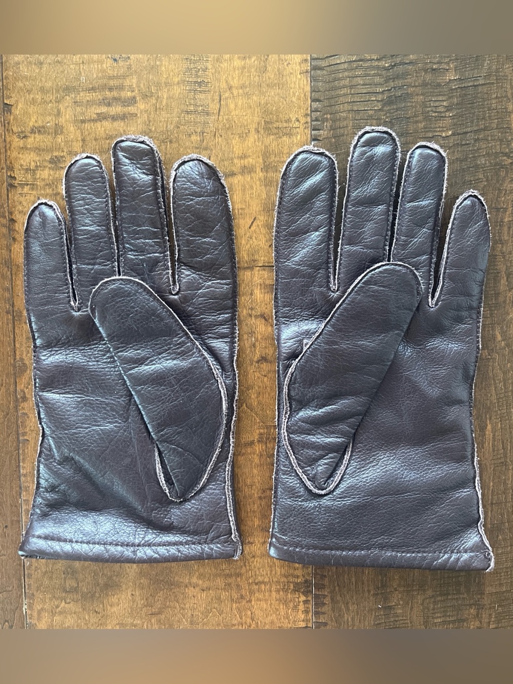 Vintage Grando soft brown leather driving gloves w red thinsulate lining sz L